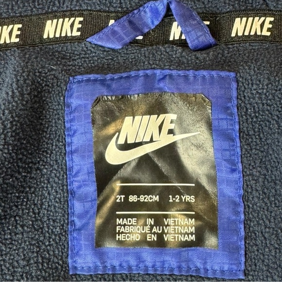 Nike Toddler Red White & Blue Color Block Hooded Fleece Lined Jacket Size 2T - Picture 7 of 10